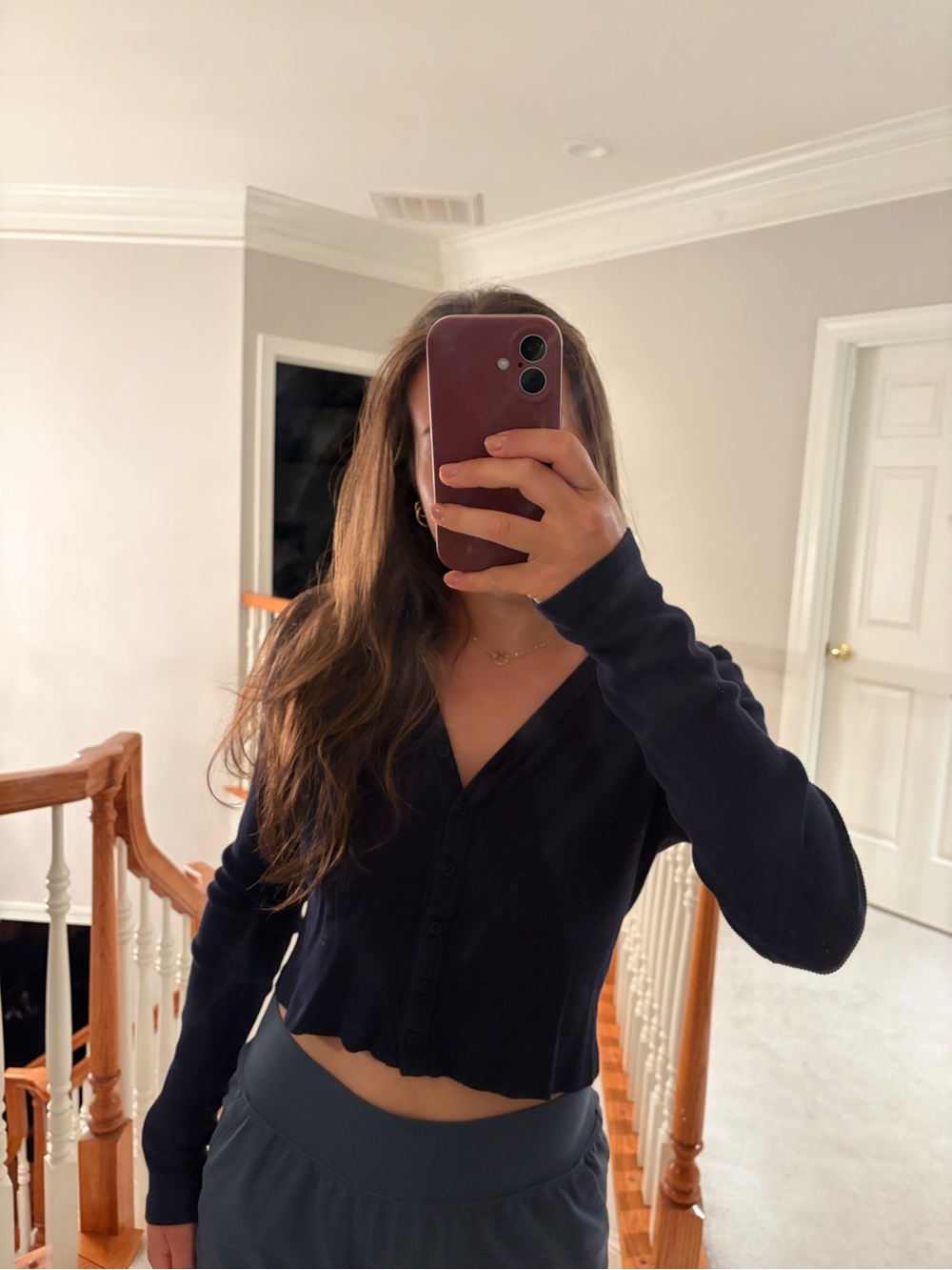 Brandy Melville V-Neck Cropped Cardigan - Black
